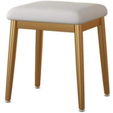 Imagem de Banqueta de penteadeira leve e luxuosa, banqueta simples de maquiagem doméstica, banco de penteadeira, dourado, 32 x 38 x 42 cm