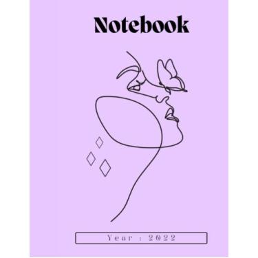 Imagem de Composition Notebook: Woman Outline Illustration Background Composition Notebook, 8.5” x 11” Inches,100 Page, College Ruled