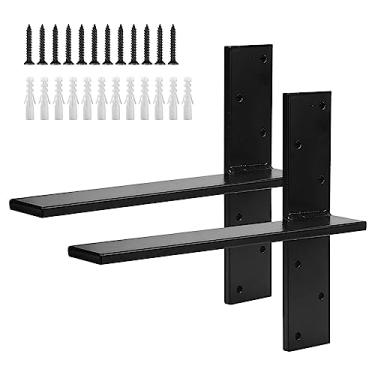 Imagem de Cskunxia Pacote Com 2 Suportes De Prateleira Suspensos Grátis, Suportes De Prateleira Em T Para Serviços Pesados Com Parafusos, Suportes De Prateleira Flutuantes, Suportes De Bancada De Granito, Supor