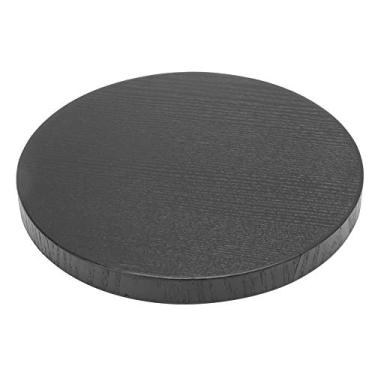 Imagem de Bandeja Redonda, Bandeja de Servir Preta Com Bandeja Preta de Madeira para Casa, café, Casa de chá, Restaurante, Hotel (24cm)