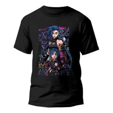 Imagem de Camiseta Jinx League Of Legends Arcane V01 Camisa Algodão - Kamisetas 
