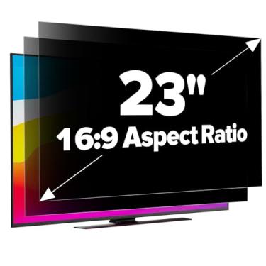 Imagem de GUDTEKE [Pacote com 2] Tela de privacidade de computador HD 58.4 cm, tela atualizada de privacidade de computador para tela widescreen 16:9 removível antirreflexo e filtro de privacidade de tela com