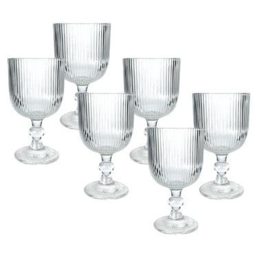 Imagem de Jogo C/6 Taças Graffiato De Vidro Drinks Água Vinho 370ml - Hauskraft