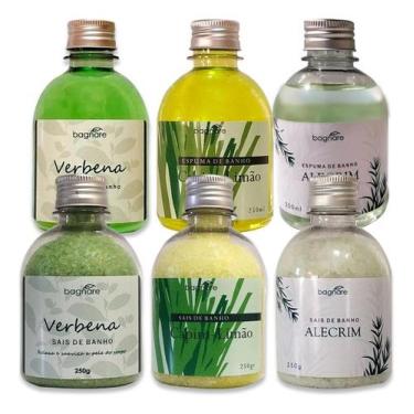 Imagem de Kit 3 Sais De Banho + 3 Espumas Ofurô Hidromassagem Spa - Bagnare Cosm