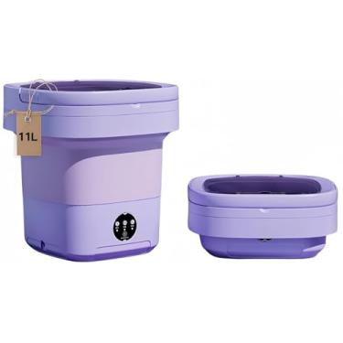 Imagem de Máquina de lavar portátil, mini lavadora, lavadora dobrável de grande capacidade atualizada de 11L. Limpeza profunda de roupas íntimas, roupas de bebê e outras roupas pequenas. Adequado para