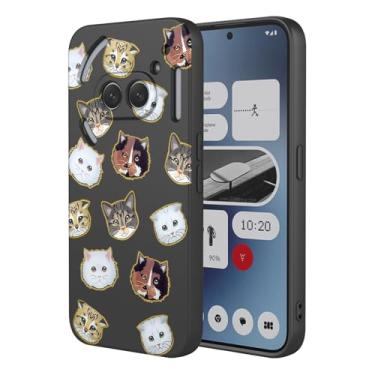 Imagem de KOARWVC Capa para celular Nothing Phone 2a Case, Nothing Phone 2a Plus, capa A142 com design de padrão de gato fofo, fina, protetora, macia, amortecedora, capa de telefone para celular 2a gato preto