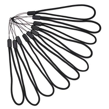 Imagem de Cordão de pulso de mão Xinway para pen drives USB, celular, chaves, chaveiros, Mp4, Mp3, pacote com 10, Preto