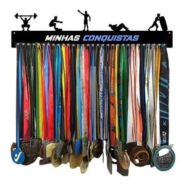 Imagem de Porta Medalhas Exercício Funcional  Masc Para Ate 100 Medalhas - QUADR