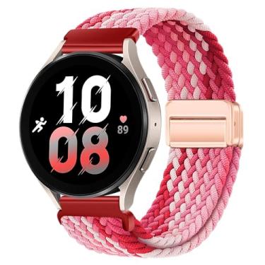 Imagem de Pulseiras magnéticas de nylon compatíveis com Samsung Galaxy Watch 6/5/4/3 Pro/Classic/Sport/Gear S3/S2 Frontier/Active, 20 mm e 22 mm para Samsung Watch de 47 mm, 46 mm, 45 mm, 44 mm, 43 mm, 42 mm,