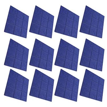 Imagem de Painel de Isolamento à Prova de Som Tratamento Acústico de Telhas Chanfradas para Gravação de Estúdio Em Casa Azul Escuro 12pcs