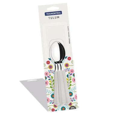 Imagem de Conjunto de Colheres para Sobremesa 3 Peças Tulum Tramontina - Branco