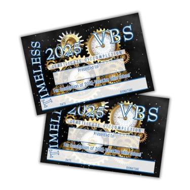 Imagem de 2025 VBS Certificado de Conclusão Atemporal Pacote com 50 unidades 23x15 cm Férias Bíblia Escola Award Participação Bogard Sample Kit Suprimentos a granel