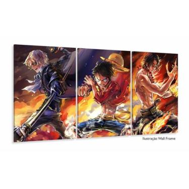Imagem de Quadro mosaico Sabo Luffy Ace One Piece arte 120x60 - Wall Frame