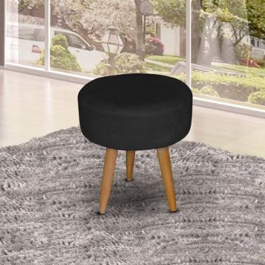 Imagem de Kit 9 Puff Redondo Pé Palito Suede Preto - Ninho Decor