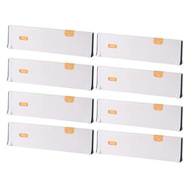 Imagem de Divisórias de gaveta ajustáveis, pacote com 8, organizadores expansíveis, organizadores de gavetas, separadores ajustáveis, separadores de organização para cozinha, gaveta de quarto (amarelo 28 x 10
