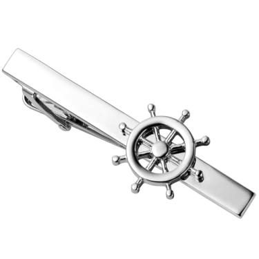Imagem de HAWSON Prendedor de gravata náutico masculino de 5 cm para casamentos em iates, eventos da marinha, acessórios com tema marinho durável para padrinhos e profissionais marítimos, 2.2in, Metal não