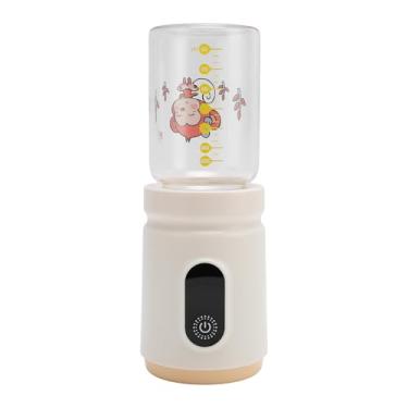 Imagem de Aquecedor de mamadeira portátil, aquecedor de mamadeira de viagem de 200 ml com 4 ajustes de temperatura, aquecedor de leite recarregável sem fio aquecedor de mamadeira de viagem