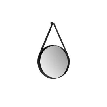 Imagem de Espelho Decorativo Redondo 60 cm Com Alça Verona Preto - CasaH