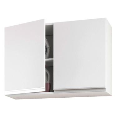 Imagem de Armário De Parede área De Serviço E Lavanderia 80cm Com 02 Portas 100% Mdf Branco - Abmaza