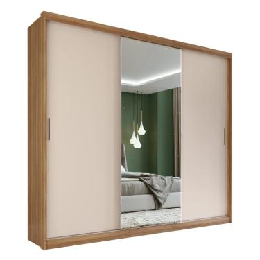 Imagem de Guarda Roupa Casal Com Espelho E Portas de Correr Flexivel Dalila Demobile