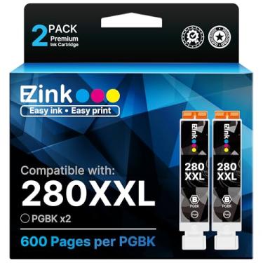 Imagem de E-Z Ink (TM) Cartucho de tinta de substituição compatível para Canon PGI-280XXL PGI 280 XXL compatível com PIXMA TR7520 TR8520 TS6120 TS6220 TS8120 TS8220 TS9120 TS9520 TS9521C (2 PGBK)