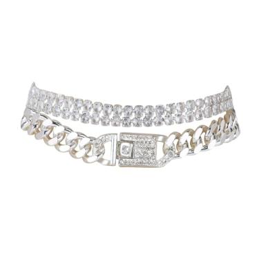 Imagem de Tornozeleiras femininas de ouro 14 quilates, impermeável, com strass, corrente de elos cubanos, joia de praia para mulheres, One Size, Aço inoxidável, Sem Pedra Preciosa