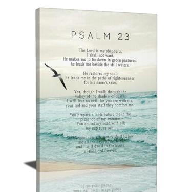 Imagem de Tijuboni Arte de parede do Salmo 23, decoração de parede das escrituras cristãs, pinturas religiosas, versículo bíblico, pôster emoldurado, arte para banheiro, quarto, sala de estar, casa, 40,6 x 61