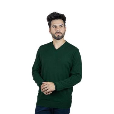 Imagem de Blusa Suéter Maculina em Tricot Frio Casaco Cardigam - KantyLan, Verde