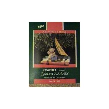 Imagem de Crayola Crayon Bright Journey 1989 AUTOGRAFADO PELA ARTISTA LINDA SICKMAN Hallmark Keepsake Ornamento