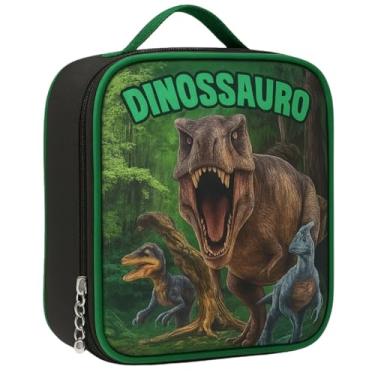 Imagem de Bolsa Lancheira Térmica Infantil Escolar Masculino Feminino Reforçada Juvenil Grande (Dinossauro)