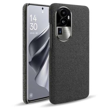 Imagem de Capa para OPPO Reno 10 PRO PLUS,Capa desenhada em lona,Case Protetora Ultrafina com Empunhadura Macia,Design em Tecido Antichoque e Antiarranhões-Black