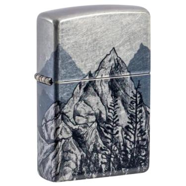 Imagem de Zippo Isqueiro de bolso cromado rolado 540 Mountain Sketch Design