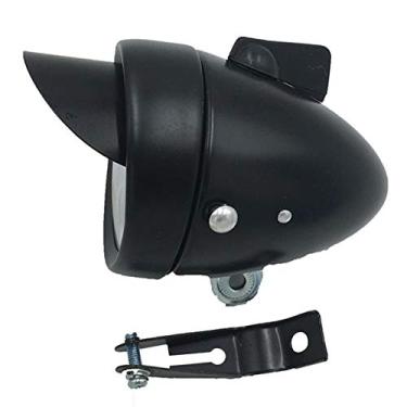 Imagem de Tookie Farol retrô de bicicleta, luz frontal de neblina de fácil instalação com revestimento de metal durável, lâmpada frontal de bicicleta para ciclismo seguro, luz de bateria AAA de ciclismo