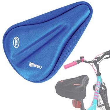 Imagem de WINNINGO Capa de almofada de gel para assento de bicicleta infantil, antiderrapante, confortável, ajustável, pequena para selim de bicicleta, 23 x 15 cm