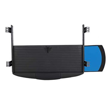 Imagem de Bandeja De Teclado Deslizante E Suporte Para Mouse Sob A Mesa, Gaveta De Teclado Ergonomicamente Ajustável Em Altura Com Plataforma De Mouse Rotativa 360", Material Abs Ecológico, Preto, Black