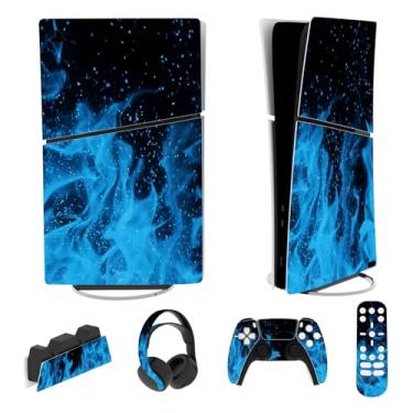 Imagem de PlayVital Conjunto completo de adesivos para ps5 Slim Console Digital Edition (o novo design menor), capa de decalque de vinil para controle ps5, fone de ouvido, estação de carregamento e controle