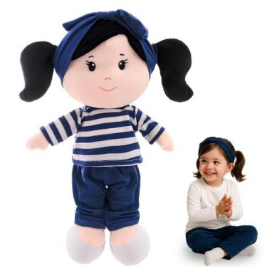 Imagem de Boneca Pelúcia Anaju Menina Pano Bebê Infantil Plush Antialérgico Nani
