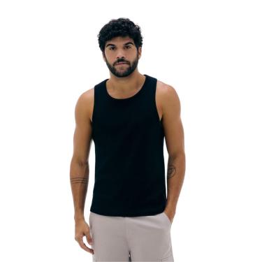 Imagem de Regata Canelada Hering Preta Masculina Slim