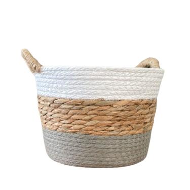 Imagem de Cesto Organizador Em Fibra Natural Cinza 17x23cm