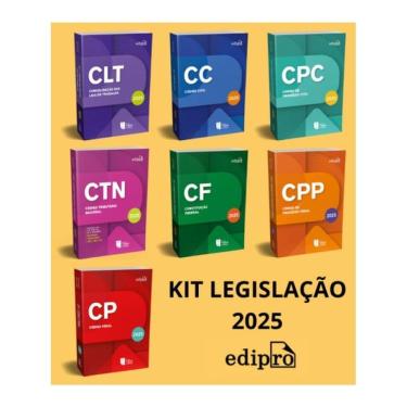 Imagem de Kit Coleção Legislação 2025 – Constituição Federal 2025 + Clt 2025 + Código Civil 2025 + Código De P