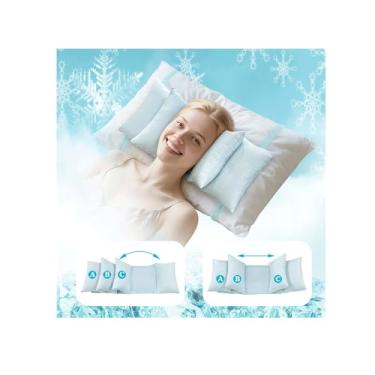 Imagem de Travesseiro refrescante, antienvelhecimento, beleza, antirugas para o rosto, dormindo, pescoço, estabilizador, treinador de sono nas costas, pós-cirurgia facial, para mulheres, prevenção de rugas