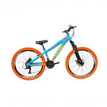 Imagem de Bicicleta Viking Aro 26 Câmbio Importado 21v Vmaxx Pneu Laranja Azul/laranja