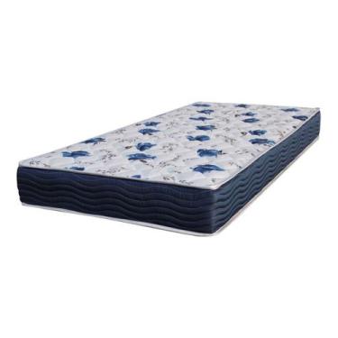 Imagem de Colchão Solteiro de Espuma D28 Iso (18x78x188) Azul - Ortobom, Solteir