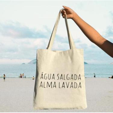 Imagem de Ecobag 100% Algodão AGUA SALGADA ALMA LAVADA cor crú - armazze