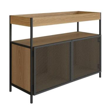 Imagem de Buffet Bar York 2 PT Hanover e Preto - Mobly