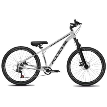 Imagem de Bicicleta Aro 26 KOG 1x7 Freeride – Bike para Grau, Freeride Urbano, Suspensão 80mm, Freios a Disco, 7 Velocidades, Prata, Adesivo Preto,Vmaxx Preto Fosco