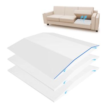 Imagem de Desunqin 3 peças de suporte de almofada de sofá 40D para assento flácido, suporte de sofá trapezoidal de 50,8 cm x 50,8 cm, inserções de almofada de sofá de alto rebote, branco, conserte amassados de