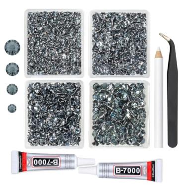 Imagem de qiipii Strass De Resina Cristal Cinza Escuro Com Cola B7000 Para Joias Artesanato Deslumbrante, Pedras Fundo Plano 3 Mm, 4 5 Mm E 6 Diamantes, Cristais, Gemas, Unhas, Rosto, Olhos, Maquiagem, Copos,