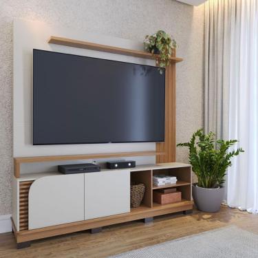 Imagem de Estante Home Theater Ambiente Jurerê 1.8 Off White Matte Freijó - Colibri