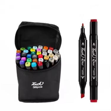Imagem de Caneta Marcador Para Colorir Desenho Profissional Cores Conjunto De Canetinhas Pontas Duplas Codificados por Cores Vivas para Desenho (36)